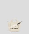 Karl Lagerfeld K/Ikonik Chouprhns Canvas Tote - Natural - 236W3877 / Small