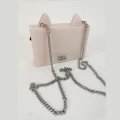 Karl Lagerfeld Black/Silver Glitter Acrylic Choupette Minaudiere Chain Box  Clutch