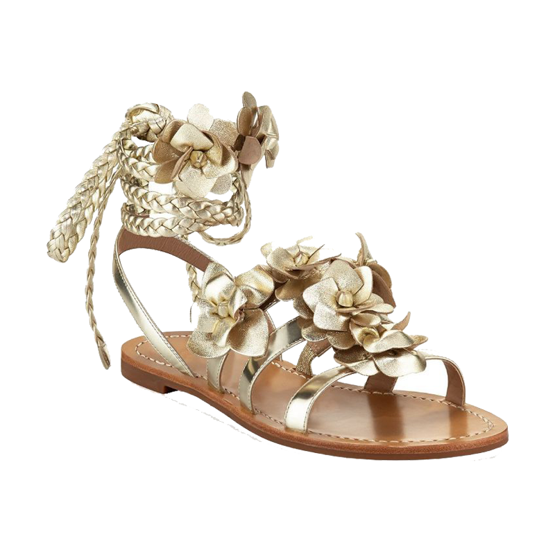 Tory Burch Blossom Gladiator Sandal - Spark Gold - SIZE US 7.5 - 34846