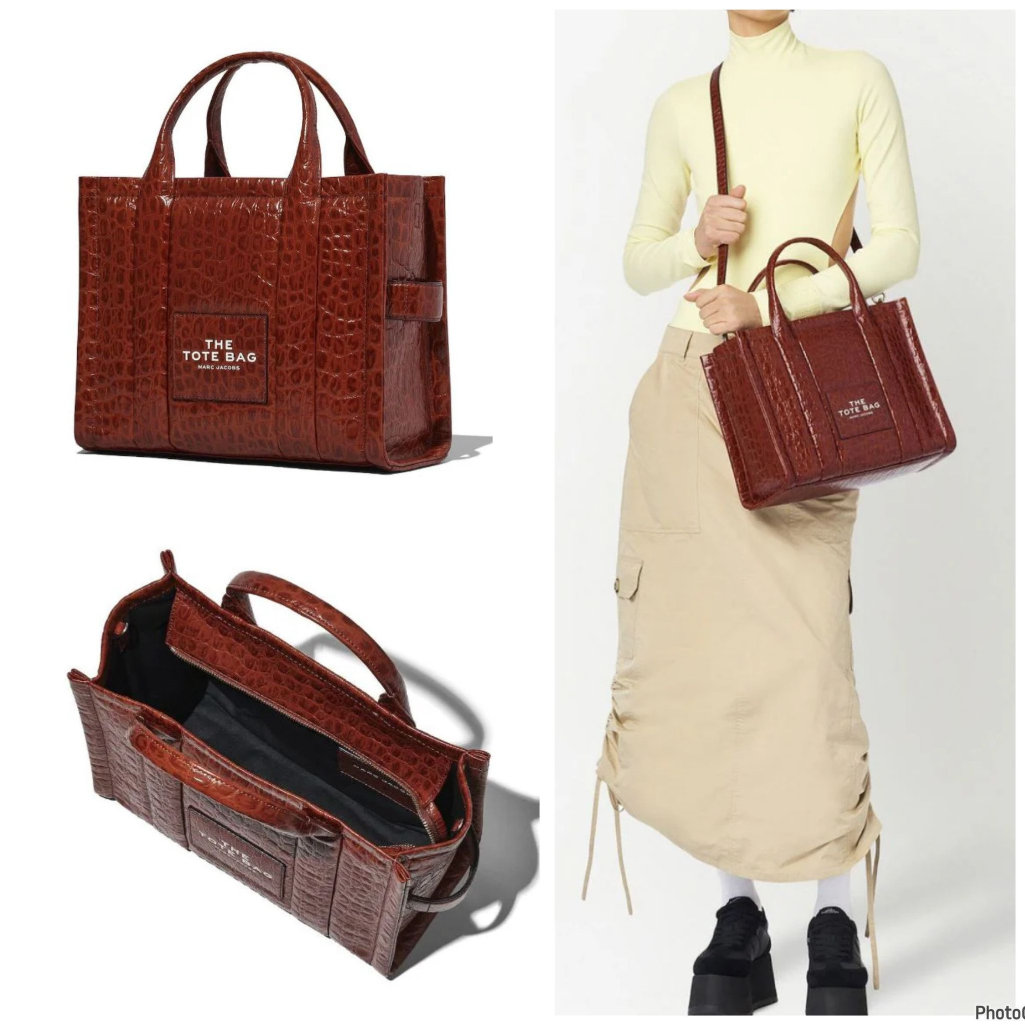 Marc Jacobs The Tote Bag Medium with long strap - Spice Brown - H045L01RE22 / 30 x 26 x 12 cm