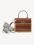 MARC JACOBS UPTOWN TOP HANDLE SHOULDER BAG WITH SCARF - TAN MULTI - H962L01PF22 / 22 X 20 X 13 CM