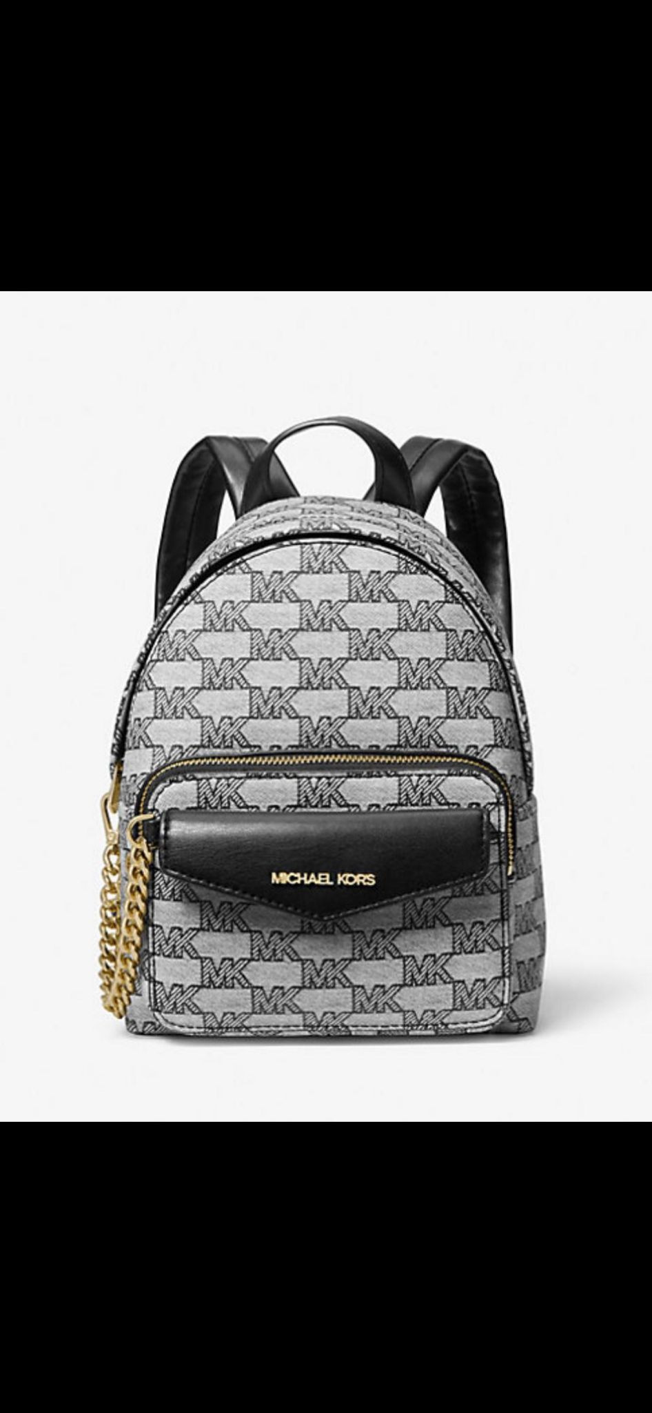 Michael kors backpack black hotsell and white