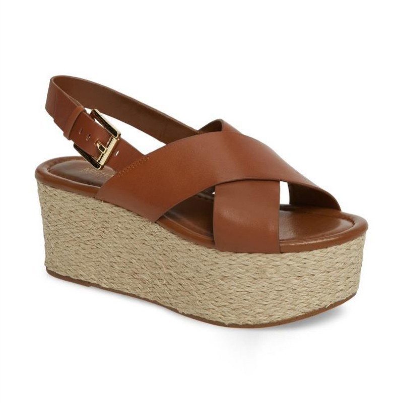 Michael Kors Jodi Mid Wedges - Luggage - US 8.5