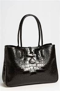 LONGCHAMP ROSEAU CROCO TOTE - BLACK - MEDIUM LONG HANDLE