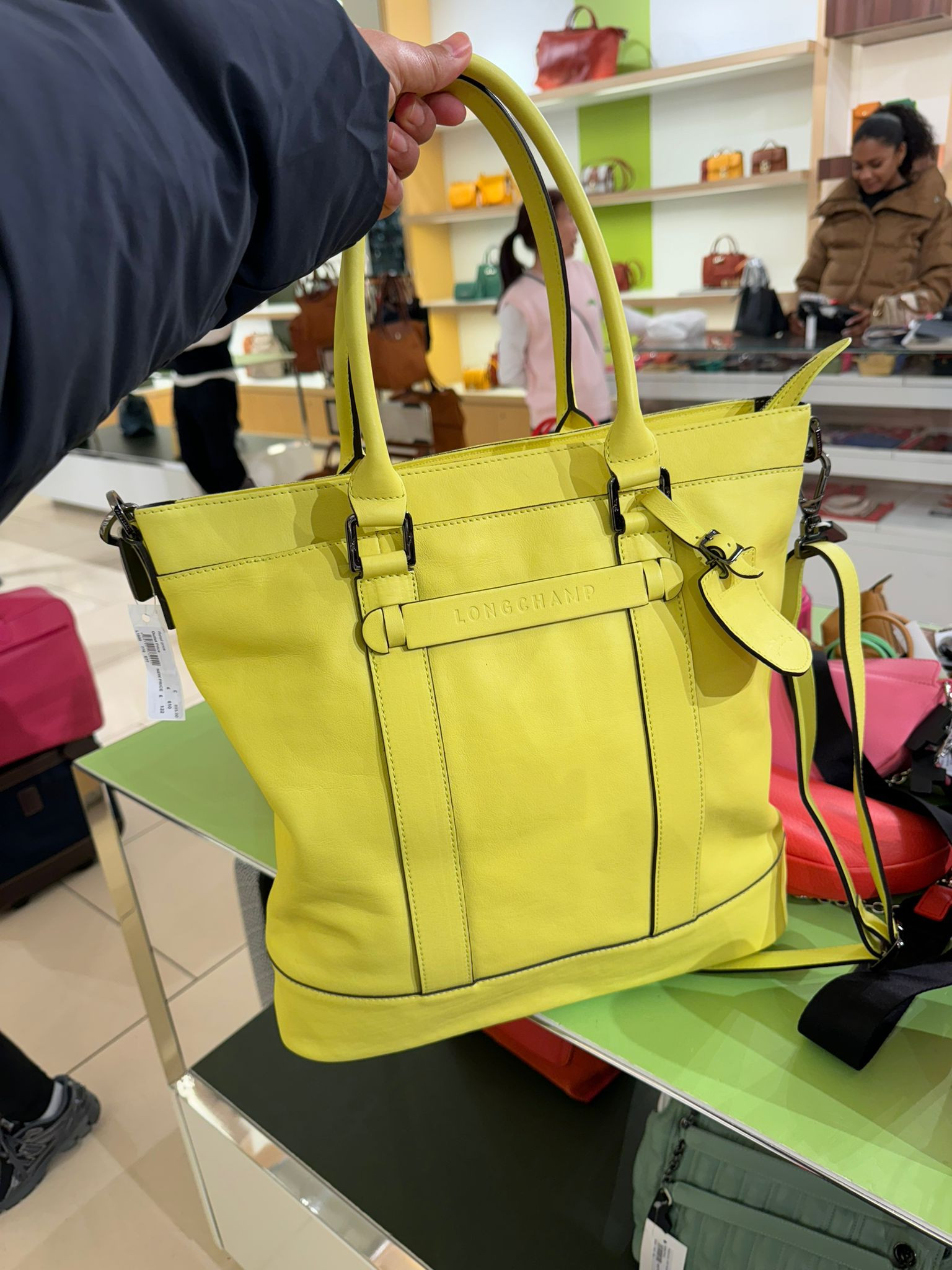 Longchamp 3d Zipped Tote with long strap - Yellow - L1850770E77 / 40 x 42 x 8 cm